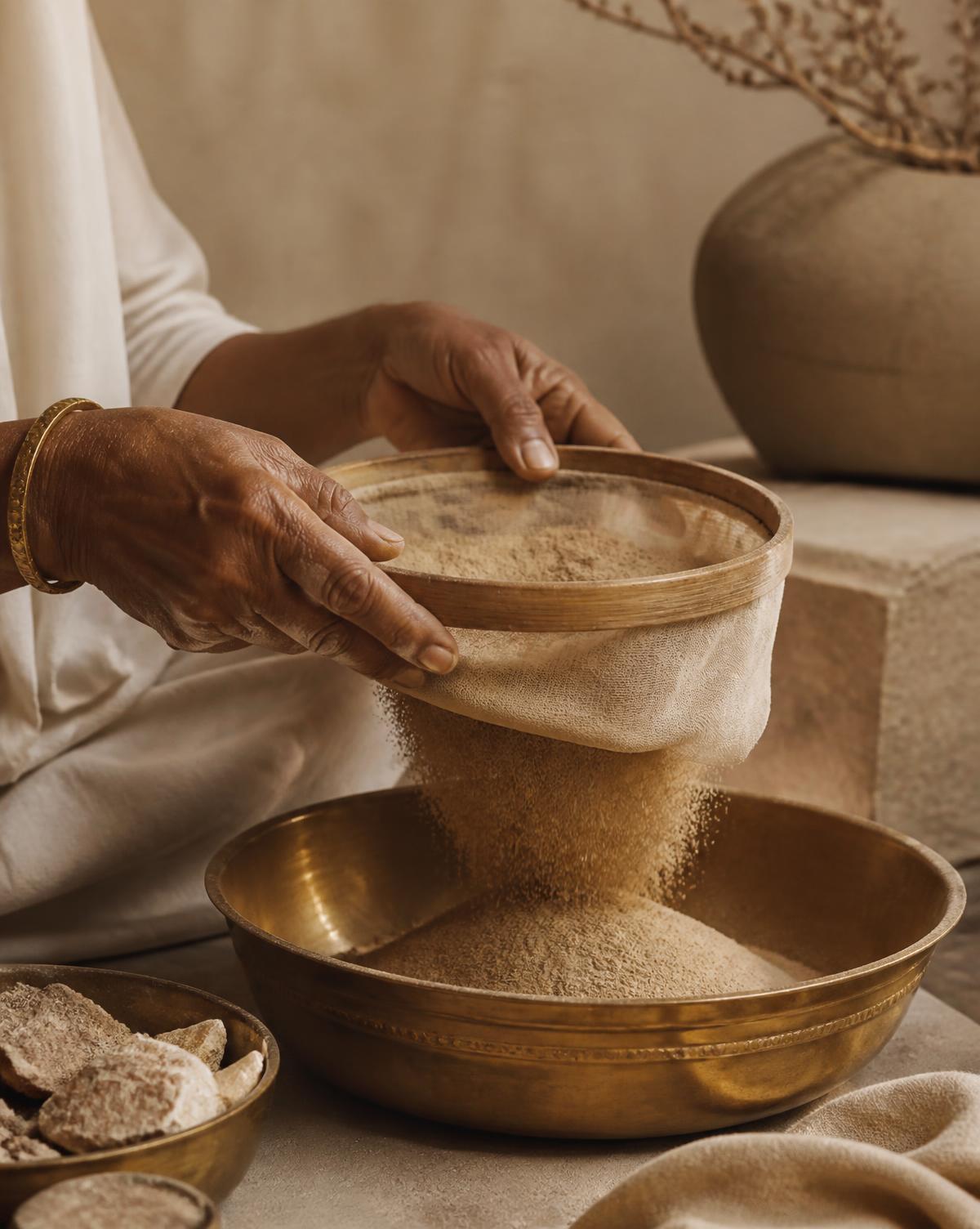 Hands working with natural clay